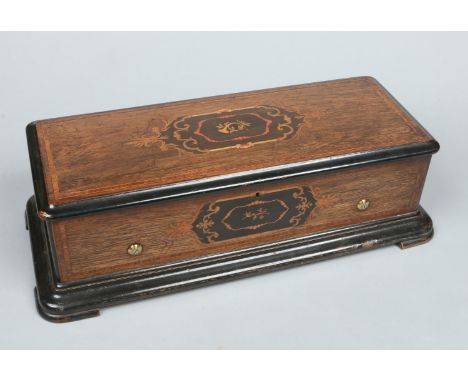 A 19th century Swiss rosewood cased cylinder music box playing on 9 ayres, makers Nicole Freres and retailed by Alfred Hays. 