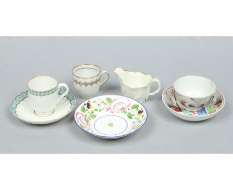 A Collection of early English porcelain including Worcester, New Hall and Caughley. Including a Barr, Flight & Barr fluted cu