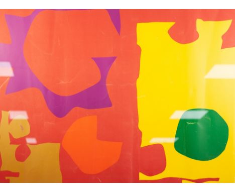 •PATRICK HERON ARTIST SIGNED LITHOGRAPH, ARTIST'S PROOF Abstract in reds, yellow, green, purple and ochre 23" x 31" (58.5cm x