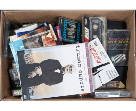 THIRTEEN DVD's, FIVE CLASSICAL CD's, and a SMALL QUANTITY OF CASSETTES, including The Velvet Underground, r contents of one b