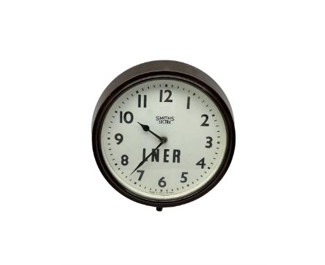 Smiths - Two 1950's Smiths mains operated Sectric clocks in Bakelite cases. Circular office wall clock with Arabic numerals a