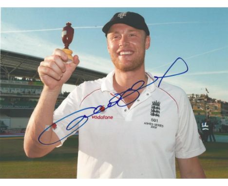 Andrew Flintoff 11x8 signed colour photo. TV panellist and former England International cricketer, who played all forms of th