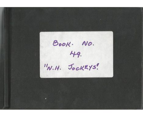 National Hunt Jockeys 6x4 autograph book containing 38 signatures from some of the leading jump jockeys. Some of the signatur