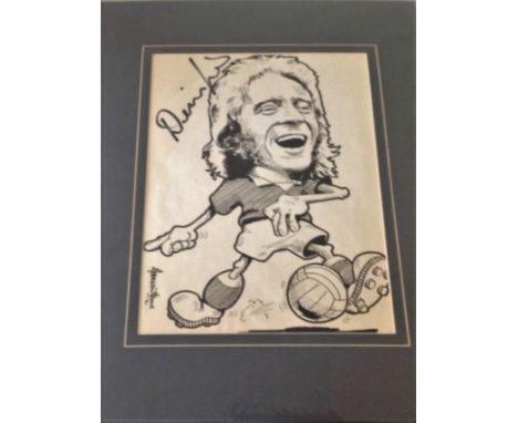 Denis Law 16x12 signed b/w framed caricature. Denis Law (born 24 February 1940) is a Scottish former footballer who played as