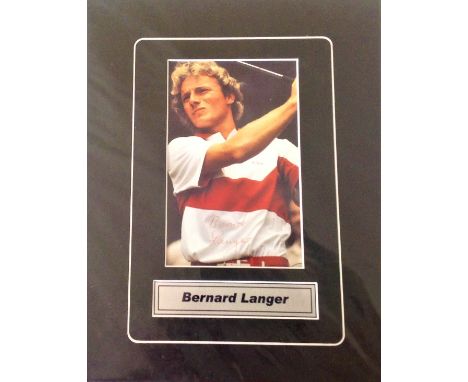 Golf 10x8 mounted signed colour photo Bernard Langer. Bernhard Langer born 27 August 1957) is a German professional golfer. H
