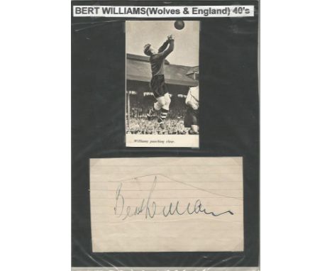 Bert Williams 8x6 signature piece b/w photo signature wrote in pen mounted. Bert Frederick Williams MBE (31 January 1920 - 19