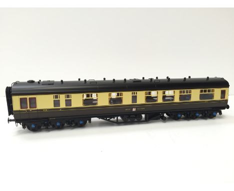 Lawrence Scale Models Brass Kit Built GWR Chocolate and Cream 6 axle Kitchen Car no 9001. Built by Derek Lawrence and painted