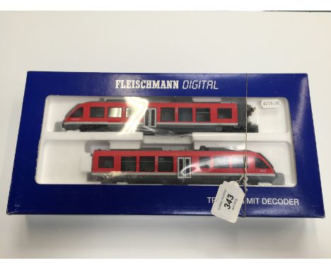 FLEISCHMANN 74420 DB AG 'LINT 4' articulated Class 648 Diesel Railcar. DCC fitted with load controlled sound. Mint Boxed with