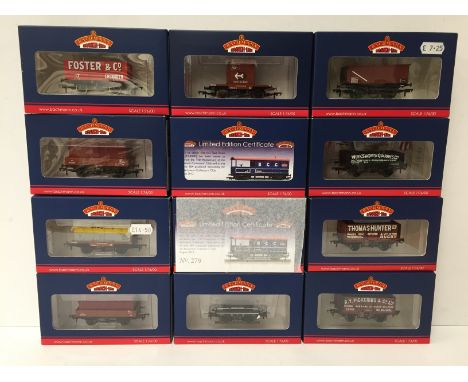 BACHMANN 12 x Mint Boxed Goods Wagons - Collector Club LE nos 37-2009K, 37-2010K and 2 x 33-300K - 37-025W 'Wirksworth Quarri