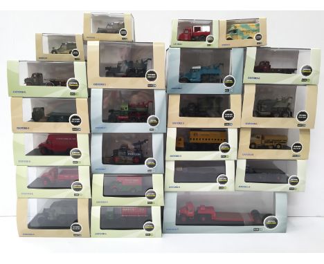 Quantity of Oxford Commercials, Haulage and Military 1/76 scale track-side diecast models, includes LMS Bedford OW Platform a