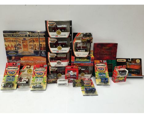 Quantity of Matchbox models, includes 7 x Matchbox Collectibles 50th Anniversary Models of Yesteryear re-issues, The Australi