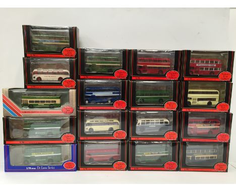 17 x EFE (Exclusive First Editions) 1/76 scale diecast double-decker Bristol buses. Appear E/M and boxed. 