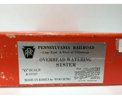 PRECISION Scale/Iron Horse Museum Quality unpainted Brass PRR Overhead Watering System made by Woo Sung. Excellent Boxed.