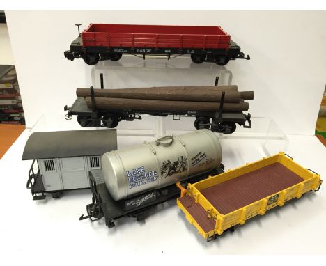 LGB 5 x North American Freight Trucks - 4061 D&RGW Gondola, 95747 Victor Gold Mining Co 20' Gondola, 4140 Lake George and Bou