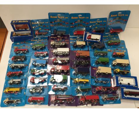 Quantity of Base Toys 1/76 scale diecast lorries, undecorated, includes A002 Leyland Beaver Livestock Truck c.1955-1965. M an
