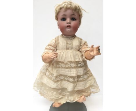 Early 20th century Kämmer & Reinhardt/ Simon & Halbig (Germany) bisque head doll, impressed 'K&R' with star symbol 'Simon & H