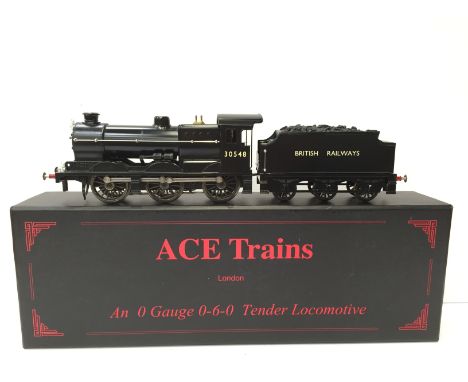 ACE TRAINS E/5 3R BR Black Q Class 0-6-0 and Tender no 30548. Sequential light system. Mint with Instructions in a Box with t