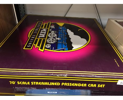 MTH 20-6538 Union Pacific Smooth 5 Car 79' ABS Streamlined Passenger Set comprising an Observation Car, Baggage Car, 2 x Coac