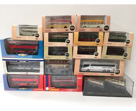 Selection of Oxford and other 1/76 scale diecast track-side bus models, includes Oxford Omnibus W Alexander Leyland Royal Tig