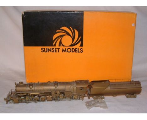 SUNSET MODELS HO unpainted Brass B&O EL-3A 2-8-8-0 and 4 axle Tender. Made by Don Jin. The Locomotive is in Excellent working