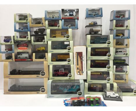 Quantity of 1/76 scale diecast lineside vehicles by Oxford Diecast, Corgi and Hornby, includes 2 x Oxford Military Bedford OX