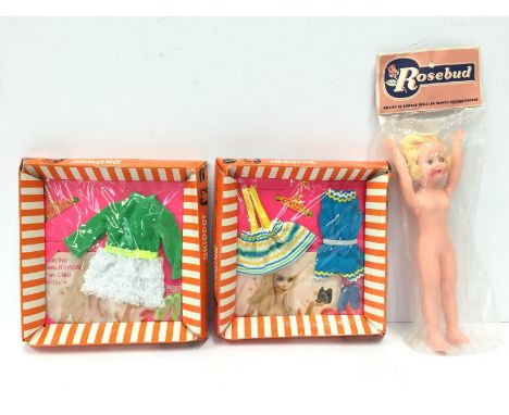 Two Mattel Barbie Skipper boxed outfits: #1730 Lots of Lace comprising green dress with lace skirt and matching shoes; #1733 