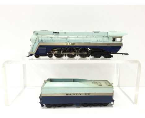 TENSHODO/PFM Crown HO factory painted Brass AT&SF #3460 'The Blue Goose' 4-6-2 and 6 axle Tender in Light Blue/Silver and Dar
