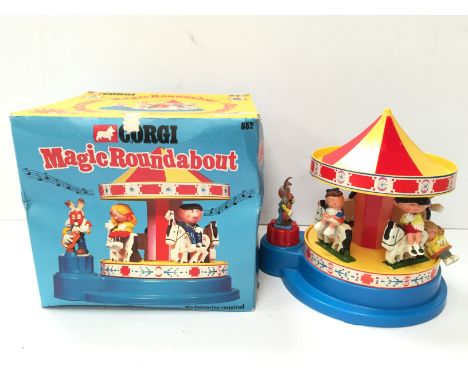 Corgi Toys 852 The Magic Roundabout Carousel with Dylan, Paul, Rosalie, Florence and Basil figures. Musical movement in worki