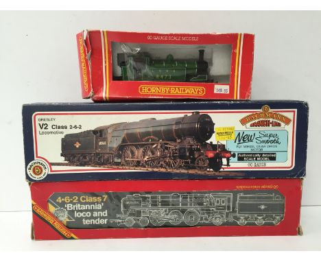 BACHMANN/HORNBY 3 x BR/LNER Locomotives - Bachmann31-551 BR Black Class V-2 2-6-0 'Green Arrow' (Excellent with Instructions 