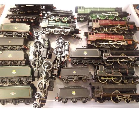 Selection of OO scale locomotives, tenders, chassis etc. Various makes and types, including kit built, all for spares or re-f