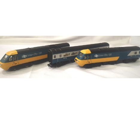 OO scale Hornby Intercity 125, three car set, power coach dummy. In very good to excellent condition, unboxed. P&amp;P Group 