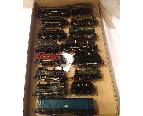 OO scale locomotives comprising of twelve locomotives (eleven steam and one diesel) various makes, in fair to good condition.