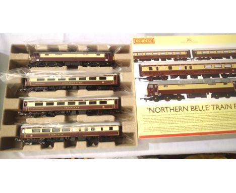 OO scale Hornby R3697 Northern Belle train pack, comprising of class 57 diesel 57601 Windsor Castle with three MK2 coaches, M