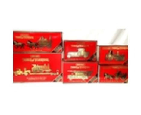 Six Matchbox Yesteryears comprising of Scammell and train load, Leyland fire engine, Merry weather, Busch fire, armoured car,