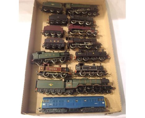 OO scale locomotives comprising of ten locomotives (nine steam and one diesel), various makes, some re-painting, some may req