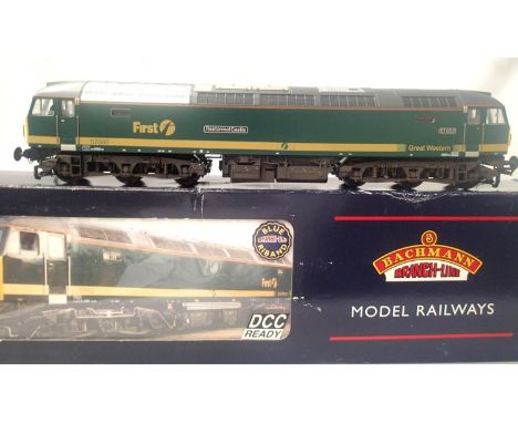 OO scale Bachmann 32-752, class 57 diesel, 57602, Restormel Castle, first Great Western, green livery. In excellent condition