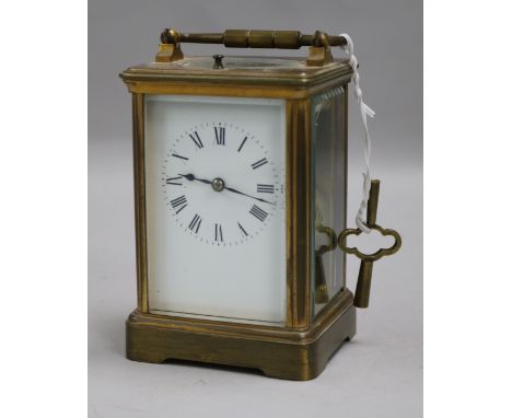 A brass carriage clock