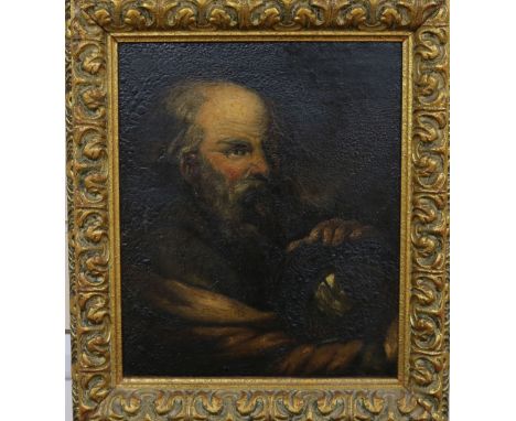 Old Master, oil on canvas, portrait of a gentleman, 29 x 24cm