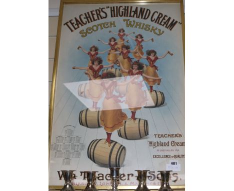 An 1899 Teacher's Highland Cream Scotch Whisky calendar poster, 75 x 49.5cm