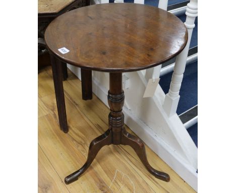 A mahogany tilt-top tripod wine table, W.48cm