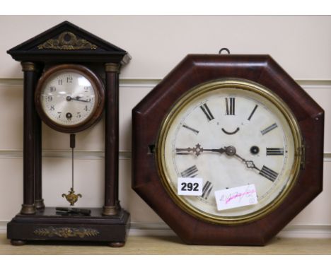 A Portico timepiece and a wall clock