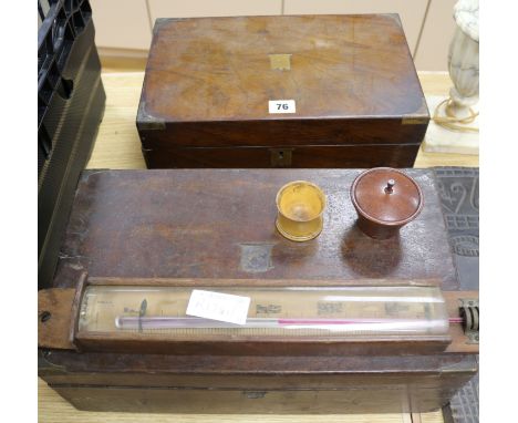 Two writing boxes and thermometer, etc.