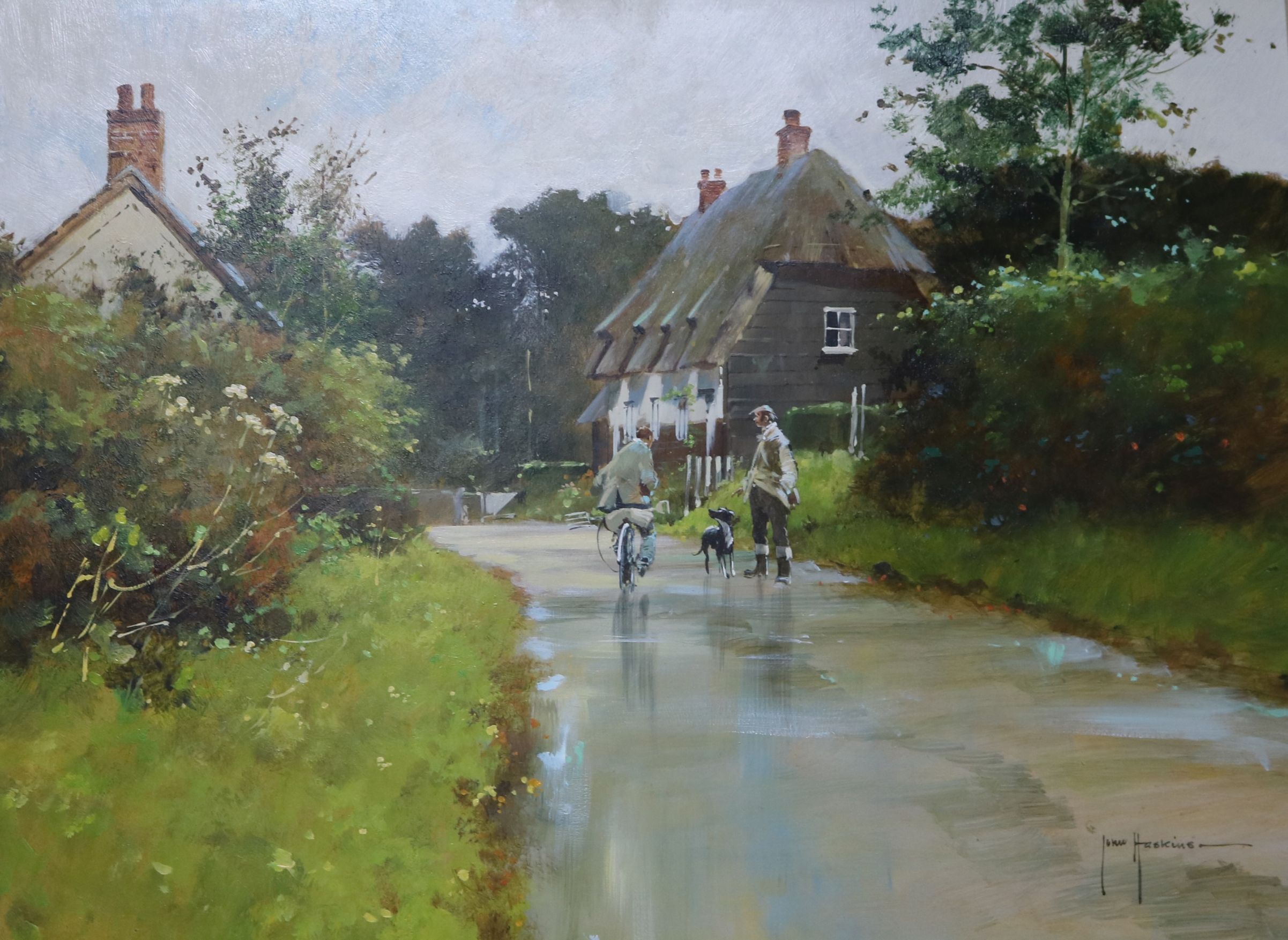 John Haskins (b.1938), 'Furneux Pelham Village, Hertfordshire', signed