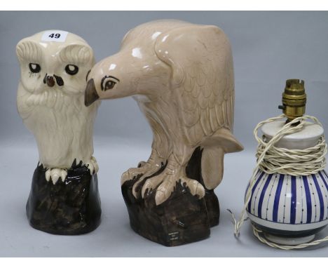 Two David Sharp birds and and a Rye lamp base