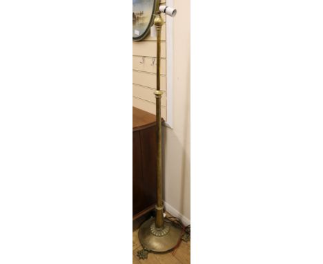 A brass standard lamp, H.145cm