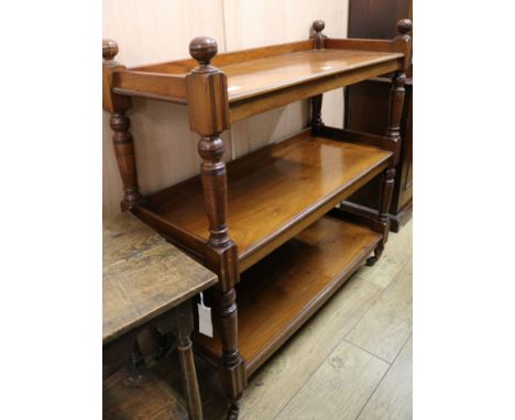 A late Victorian 3- tier buffet, W.104cm