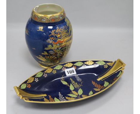 A Carltonware vase and a dish