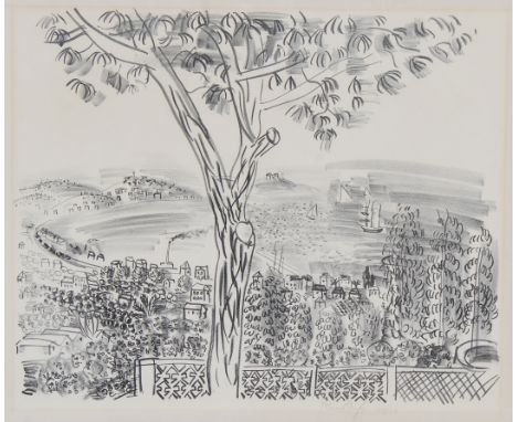 Raoul Dufy (French, 1877-1953) "Mediterranean Landscape" Lithograph Pencil signed and numbered (39/50) lower right. Provenanc