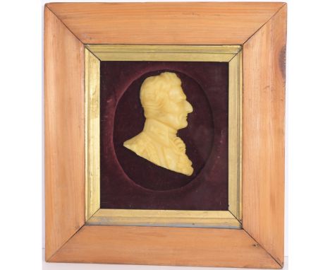 British School, 18th - 19th Century  Profile portrait of Duke of Wellington Wax Portrait  Sight Size: 4.75 x 3.25 in.