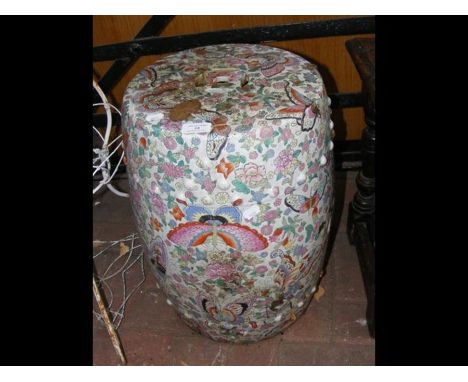 An oriental style ceramic garden seat - 48cm high 